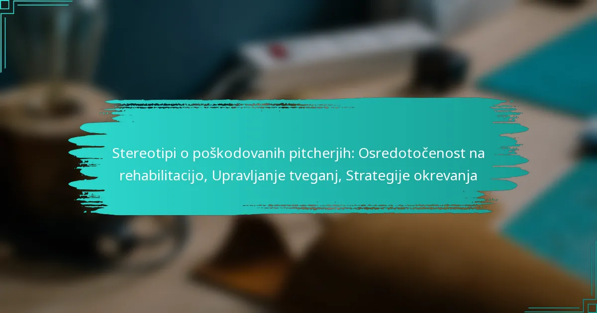 Stereotipi o poškodovanih pitcherjih: Osredotočenost na rehabilitacijo, Upravljanje tveganj, Strategije okrevanja