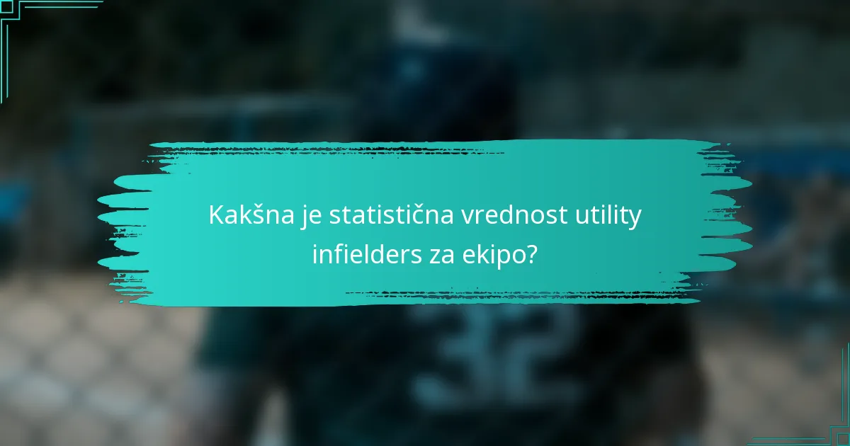 Kakšna je statistična vrednost utility infielders za ekipo?